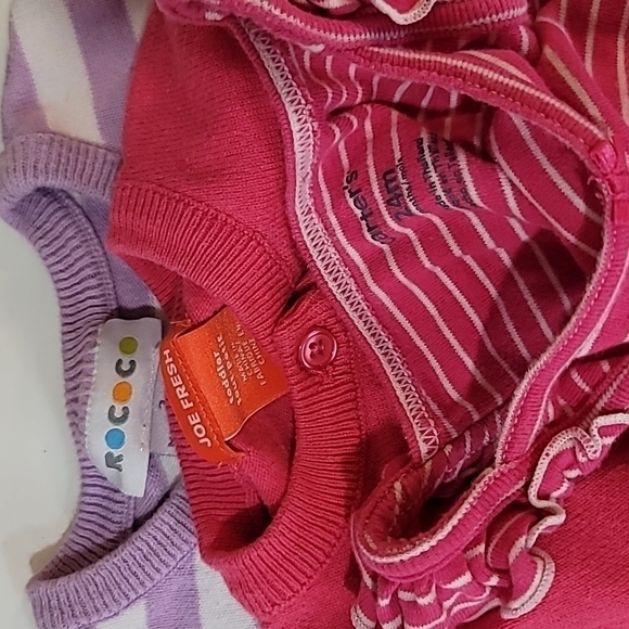 5/$30 ROCOCO Knit Heart Dress+ JOE FRESH cardigan + CARTER'S Striped Bod… - Picture 5 of 5